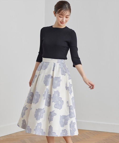 Swingle スウィングル のスカート ジャガードフラワースカート を購入できます Swingle スカート スカート ジャガードフラワースカート スカート Swingle スウィングル のファッション オンライン通販 値段