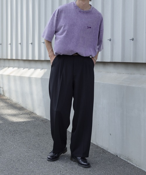 Perushu（ペルーシュ）の「センタープレスワイドスラックスパンツ（スラックス・メンズ・ブラック/グリーン/パープル・SMALL/MEDIUM/LARGE）」の16枚目の写真