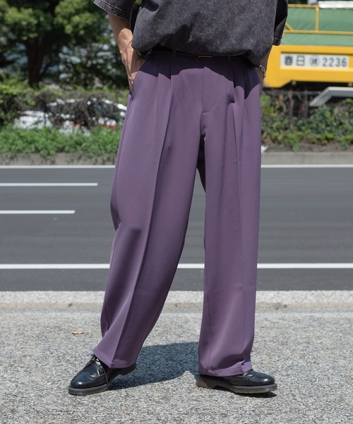 Perushu（ペルーシュ）の「センタープレスワイドスラックスパンツ（スラックス・メンズ・ブラック/グリーン/パープル・SMALL/MEDIUM/LARGE）」の20枚目の写真