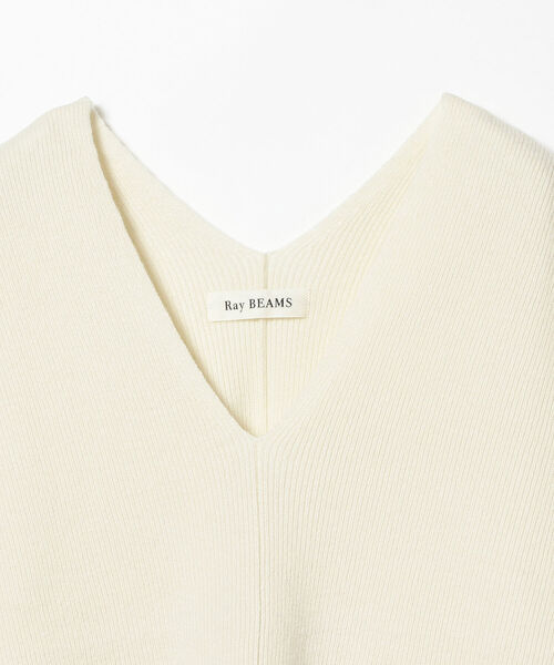 Ray BEAMS（レイビームス）の「Ray BEAMS / ビッグシルエット Vネック ベスト（ベスト・レディース・オフホワイト/ブラック・ONE SIZE）」の6枚目の写真