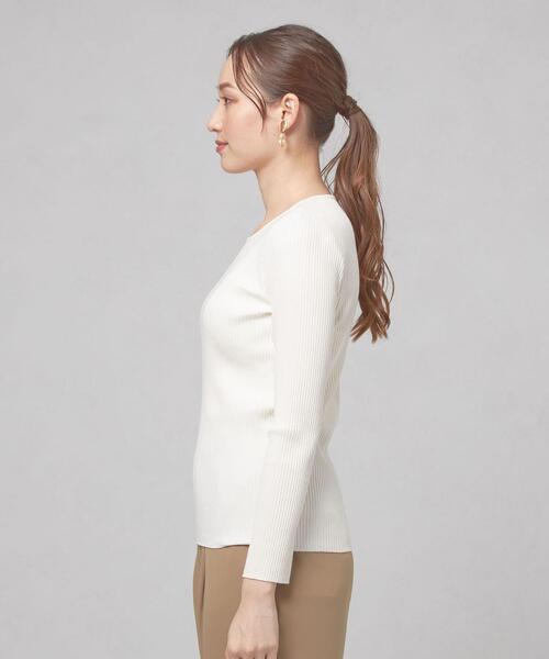 closet story（クローゼットストーリー）の「＜closet story（クローゼットストーリー）＞カットリブ クルーネック ロングスリーブ カットソー（Tシャツ/カットソー・レディース・ライトブルー/ライム/ホワイト・FREE）」の5枚目の写真