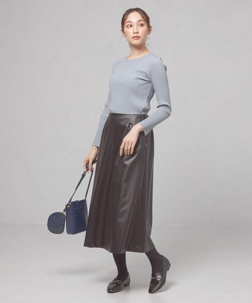 closet story（クローゼットストーリー）の「＜closet story（クローゼットストーリー）＞カットリブ クルーネック ロングスリーブ カットソー（Tシャツ/カットソー・レディース・ライトブルー/ライム/ホワイト・FREE）」の14枚目の写真