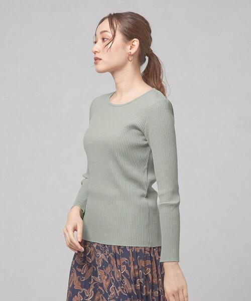 closet story（クローゼットストーリー）の「＜closet story（クローゼットストーリー）＞カットリブ クルーネック ロングスリーブ カットソー（Tシャツ/カットソー・レディース・ライトブルー/ライム/ホワイト・FREE）」の15枚目の写真