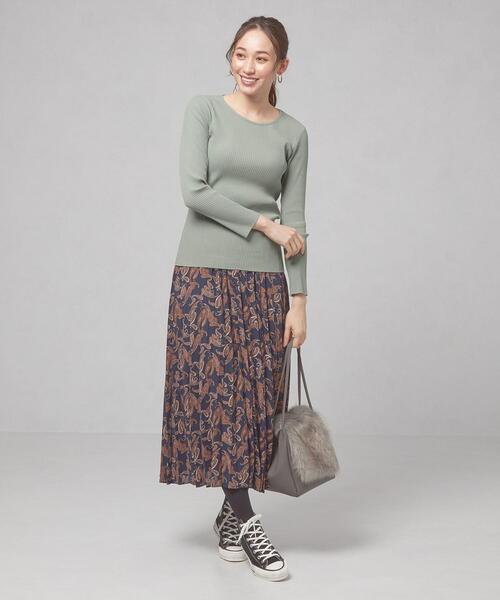 closet story（クローゼットストーリー）の「＜closet story（クローゼットストーリー）＞カットリブ クルーネック ロングスリーブ カットソー（Tシャツ/カットソー・レディース・ライトブルー/ライム/ホワイト・FREE）」の16枚目の写真