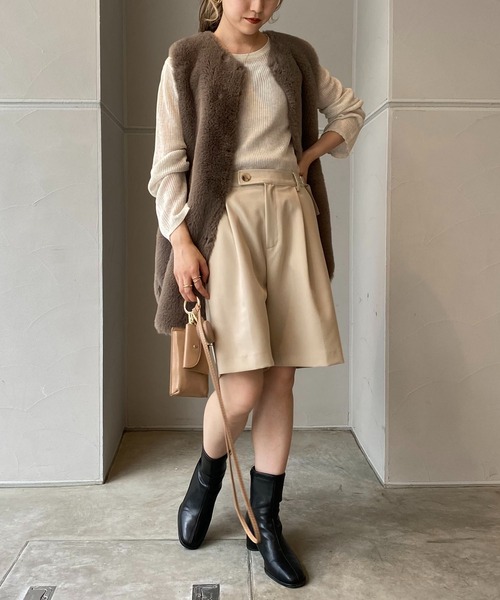 CAPRICIEUX LE'MAGE(カプリシューレマージュ)の「グルカハーフパンツ(その他パンツ・レディース・ブラック/ライトベージュ・FREE)」の10枚目の写真