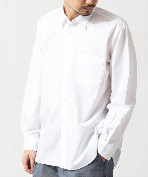 417 EDIFICE（フォーワンセブンエディフィス）の「【Essential / エッセンシャル】 shirt / シャツ（シャツ/ブラウス・メンズ・ホワイト/チャコールグレー/ベージュ/ネイビー/サックスブルー・SMALL/MEDIUM/LARGE）」の2枚目の写真