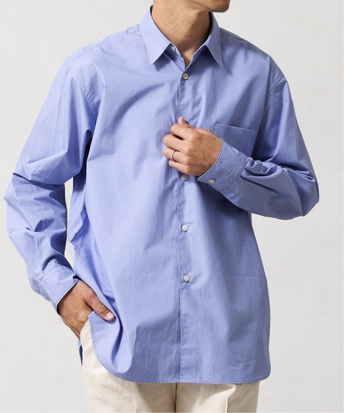 417 EDIFICE（フォーワンセブンエディフィス）の「【Essential / エッセンシャル】 shirt / シャツ（シャツ/ブラウス・メンズ・ホワイト/チャコールグレー/ベージュ/ネイビー/サックスブルー・SMALL/MEDIUM/LARGE）」の5枚目の写真