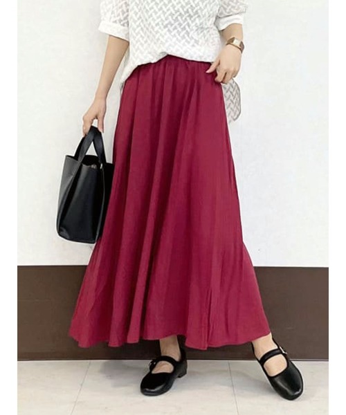 Lugnoncure（ルノンキュール）の「ギャザースカート（スカート・レディース・ネイビー/レッド/カーキ・ﾌﾘ-）」の3枚目の写真