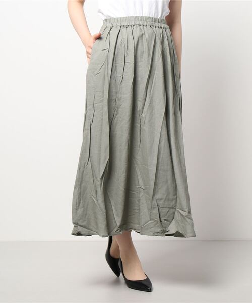 Lugnoncure（ルノンキュール）の「ギャザースカート（スカート・レディース・ネイビー/レッド/カーキ・ﾌﾘ-）」の8枚目の写真