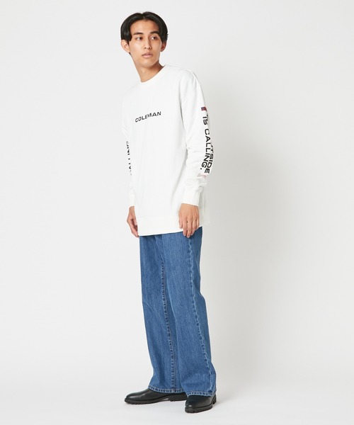 COLEMAN(コールマン)の「【Coleman×CIAOPANIC】"BACK LANTERN"アートプリント裏毛クルーネックスウェット(スウェット・メンズ・ホワイト/ブラック・MEDIUM/LARGE)」の4枚目の写真