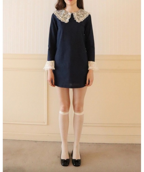 epine（エピヌ）の「lace collar denim onepiece（ワンピース）」 - WEAR