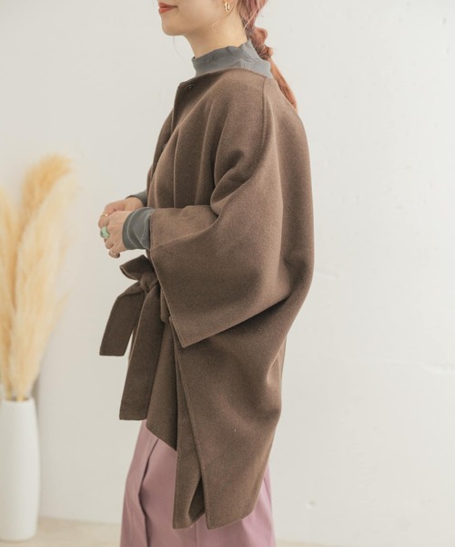 ITEMS URBANRESEARCH（アイテムズ アーバンリサーチ）の「リバーウールポンチョ（ポンチョ・レディース・ライトベージュ/グリーン系その他/ブラウン・FREE）」の17枚目の写真