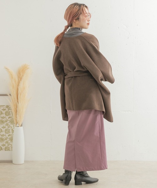 ITEMS URBANRESEARCH（アイテムズ アーバンリサーチ）の「リバーウールポンチョ（ポンチョ・レディース・ライトベージュ/グリーン系その他/ブラウン・FREE）」の13枚目の写真