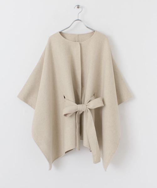 ITEMS URBANRESEARCH（アイテムズ アーバンリサーチ）の「リバーウールポンチョ（ポンチョ・レディース・ライトベージュ/グリーン系その他/ブラウン・FREE）」の11枚目の写真