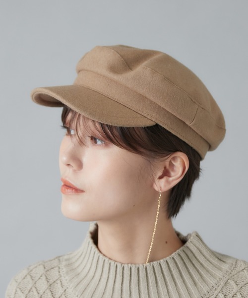 un dix cors(アンディコール)の「簡単お洒落に演出してくれる ウールキャスケット(キャスケット・レディース・ブラック/ベージュ・FREE)」の22枚目の写真