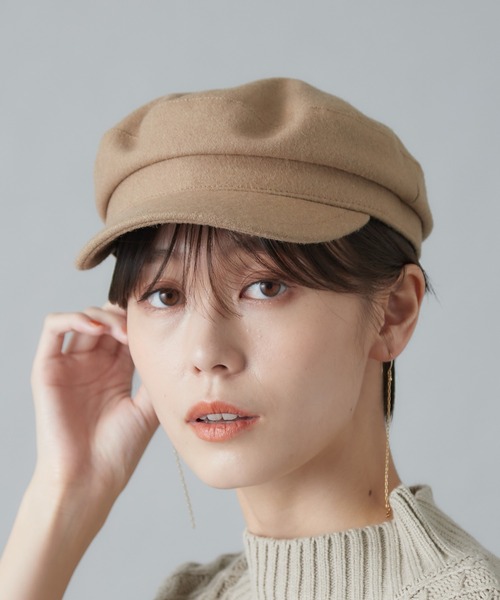 un dix cors(アンディコール)の「簡単お洒落に演出してくれる ウールキャスケット(キャスケット・レディース・ブラック/ベージュ・FREE)」の15枚目の写真