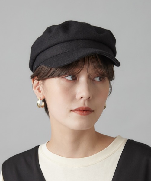 un dix cors(アンディコール)の「簡単お洒落に演出してくれる ウールキャスケット(キャスケット・レディース・ブラック/ベージュ・FREE)」の13枚目の写真