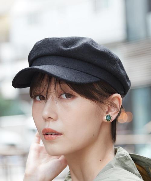 un dix cors(アンディコール)の「簡単お洒落に演出してくれる ウールキャスケット(キャスケット・レディース・ブラック/ベージュ・FREE)」の3枚目の写真