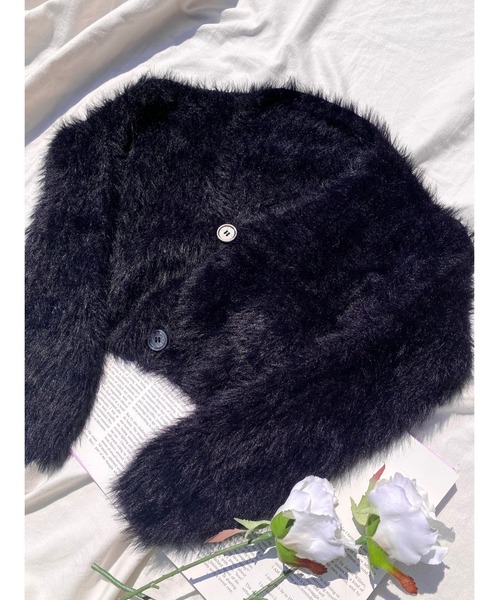 WC（ダブル シー）の「フェザーヤーンニットカーデ（カーディガン/ボレロ・レディース・ホワイト/ブラック/サックスブルー・FREE）」の10枚目の写真