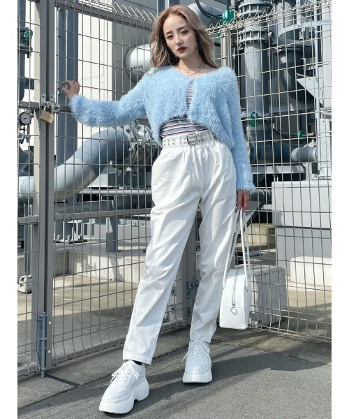 WC（ダブル シー）の「フェザーヤーンニットカーデ（カーディガン/ボレロ・レディース・ホワイト/ブラック/サックスブルー・FREE）」の13枚目の写真