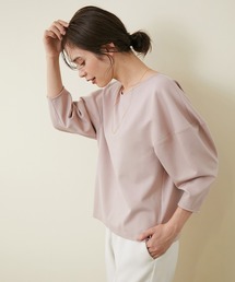 ROPE'（ロペ）の「ポンチフォルム7分袖カットプルオーバー（Tシャツ/カットソー・レディース）」