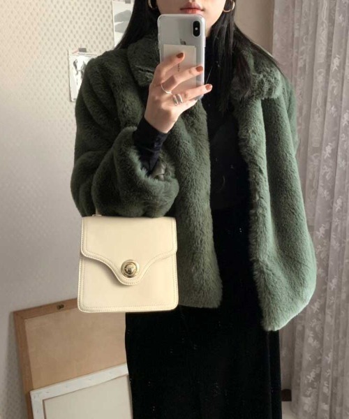 MANGROVE（マングローブ）の「グリーンファージャケット（その他アウター・レディース・ダークグリーン・FREE）」の2枚目の写真