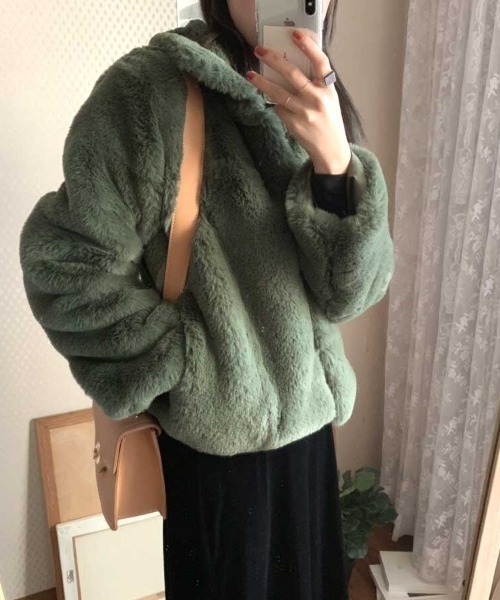 MANGROVE（マングローブ）の「グリーンファージャケット（その他アウター・レディース・ダークグリーン・FREE）」の3枚目の写真