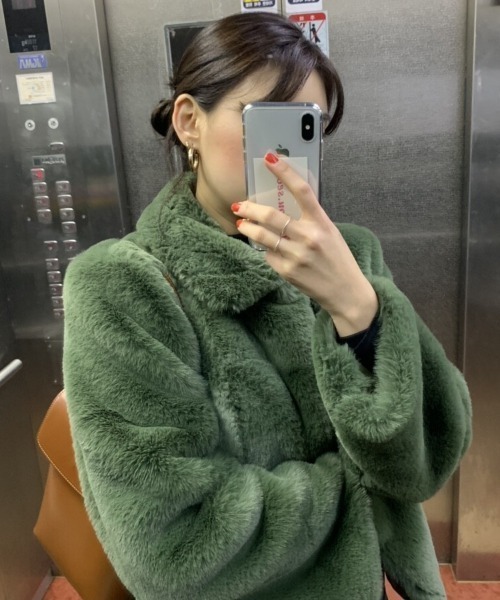 MANGROVE（マングローブ）の「グリーンファージャケット（その他アウター・レディース・ダークグリーン・FREE）」の4枚目の写真