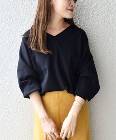 CLEL】Basic Embroidered V-Neck Knit / ベーシック 刺繍Vネックニット
