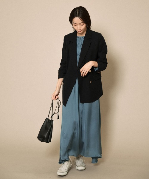 KBF（ケイビーエフ）の「シャーリングギャザーワンピース（ワンピース・レディース・ホワイト系その他/ブラック系その他/グレー系その他・ONE）」の13枚目の写真