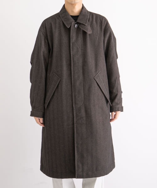 DAIWA PIER39（ダイワピア39）の「DAIWA PIER39　GORETEX TWEED SOUTIENCOLLAR（ステンカラーコート・メンズ・ブラウン/ベージュ・SMALL/MEDIUM/LARGE）」の5枚目の写真