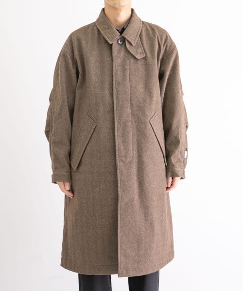 DAIWA PIER39（ダイワピア39）の「DAIWA PIER39　GORETEX TWEED SOUTIENCOLLAR（ステンカラーコート・メンズ・ブラウン/ベージュ・SMALL/MEDIUM/LARGE）」の6枚目の写真