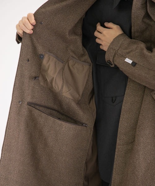 DAIWA PIER39（ダイワピア39）の「DAIWA PIER39　GORETEX TWEED SOUTIENCOLLAR（ステンカラーコート・メンズ・ブラウン/ベージュ・SMALL/MEDIUM/LARGE）」の13枚目の写真