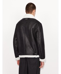 ARMANI EXCHANGE ✨ノーカラー切り替えジャケットボア伸縮性