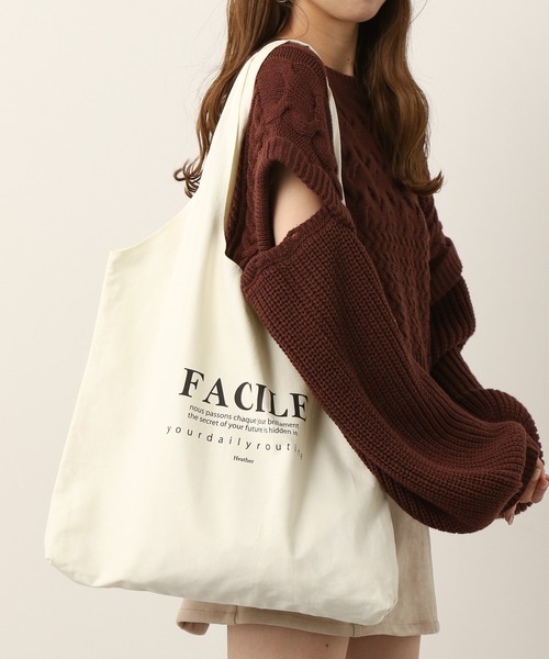 Heather（ヘザー）の「クリテハンドルトート　258188（トートバッグ・レディース・ホワイト×グリーン/ホワイト×ブラック/ブラック×ホワイト・ONE SIZE）」の2枚目の写真