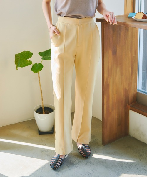 titivate（ティティベイト）の「裾ｽﾘｯﾄﾋﾟﾝﾀｯｸｾﾐﾌﾚｱﾊﾟﾝﾂ（その他パンツ・レディース・ネイビー/イエロー/ライトカーキ/ライトベージュ/ブラック/グレイッシュブルー・S/M/L）」の6枚目の写真