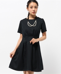 one after another NICE CLAUP | 【ナイスクラップ】ピンストライプワンピース　ネックレスつき(ワンピース)