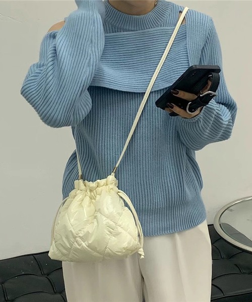 セール キルティング 巾着ショルダーバッグ ショルダーバッグ Shopnikoniko ショップニコニコ のファッション通販 Zozotown