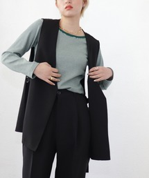 Shelly island | ノーカラーダブルクロスジレ/ベスト(ベスト)