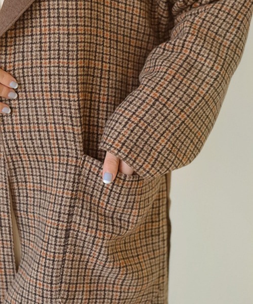 Bab（バブ）の「チェックロングチェスターコート（チェスターコート