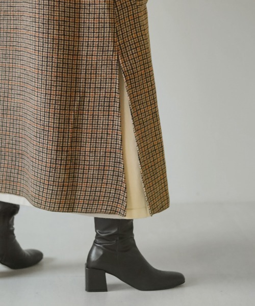 Bab（バブ）の「チェックロングチェスターコート（チェスターコート・レディース・チャコールグレー/ベージュ/ブラウン・M）」の17枚目の写真