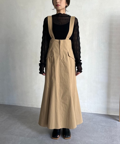 CAPRICIEUX LE'MAGE(カプリシューレマージュ)の「ハイウエストマーメイドジャンスカ(スカート・レディース・ブラック/ベージュ・FREE)」の3枚目の写真