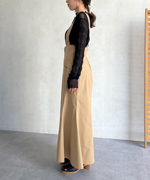 CAPRICIEUX LE'MAGE(カプリシューレマージュ)の「ハイウエストマーメイドジャンスカ(スカート・レディース・ブラック/ベージュ・FREE)」の4枚目の写真