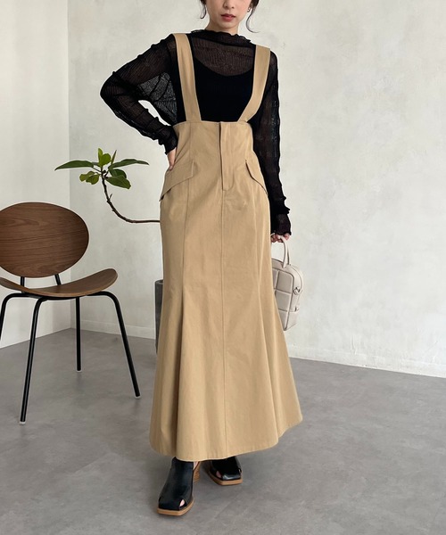 CAPRICIEUX LE'MAGE(カプリシューレマージュ)の「ハイウエストマーメイドジャンスカ(スカート・レディース・ブラック/ベージュ・FREE)」の12枚目の写真