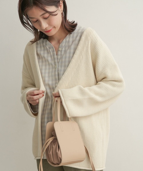 URBAN RESEARCH DOORS（アーバンリサーチドアーズ）の「ローゲージカーディガン（カーディガン/ボレロ・レディース・ベージュ/ピンク/アイボリー・1）」の2枚目の写真