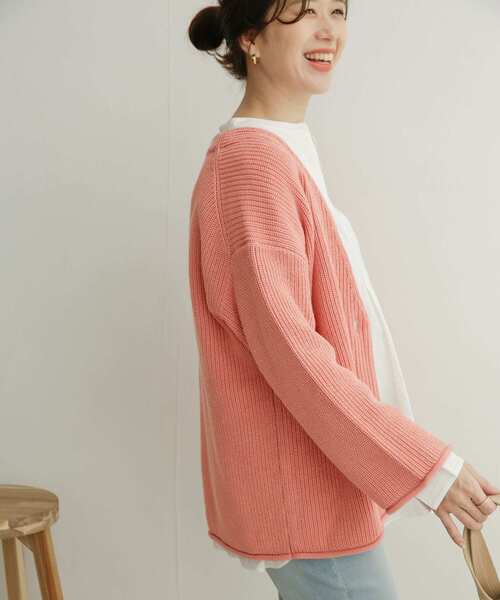 URBAN RESEARCH DOORS（アーバンリサーチドアーズ）の「ローゲージカーディガン（カーディガン/ボレロ・レディース・ベージュ/ピンク/アイボリー・1）」の6枚目の写真