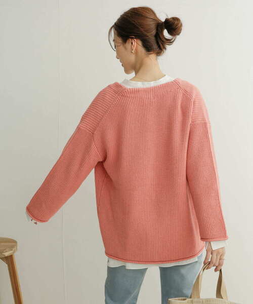 URBAN RESEARCH DOORS（アーバンリサーチドアーズ）の「ローゲージカーディガン（カーディガン/ボレロ・レディース・ベージュ/ピンク/アイボリー・1）」の10枚目の写真