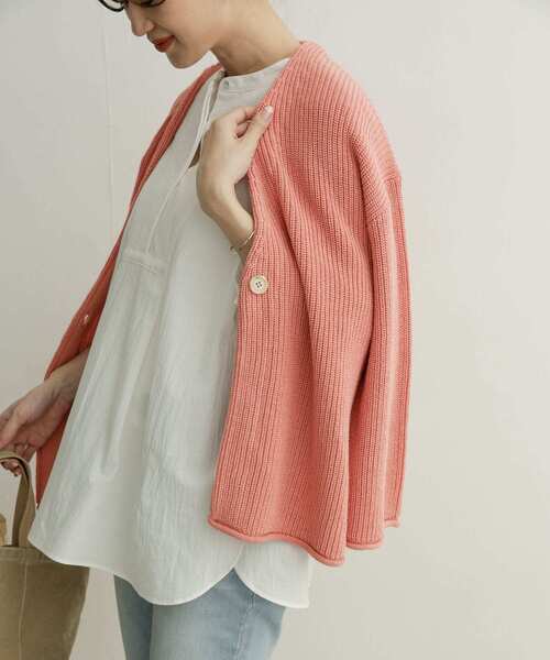 URBAN RESEARCH DOORS（アーバンリサーチドアーズ）の「ローゲージカーディガン（カーディガン/ボレロ・レディース・ベージュ/ピンク/アイボリー・1）」の12枚目の写真