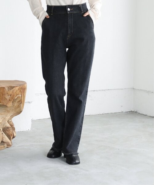 RAY CASSIN(レイカズン)の「S/M展開 リラックスストレートヘムフリンジデニム(その他パンツ・レディース・ブラック/ベージュ/インディゴブルー・SMALL/MEDIUM)」の4枚目の写真