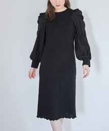 tocco closet | 【ZOZO限定】シアーパワーショルダー切り替えリブカットワンピース(ワンピース)